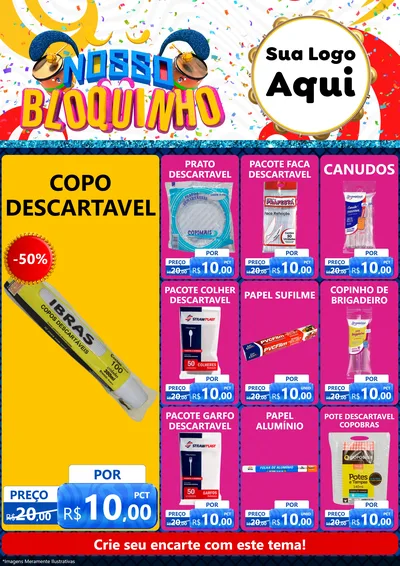 Modelo de Encarte para Encarte A4 Vertical com o tema Nosso Bloquinho para Embalagens