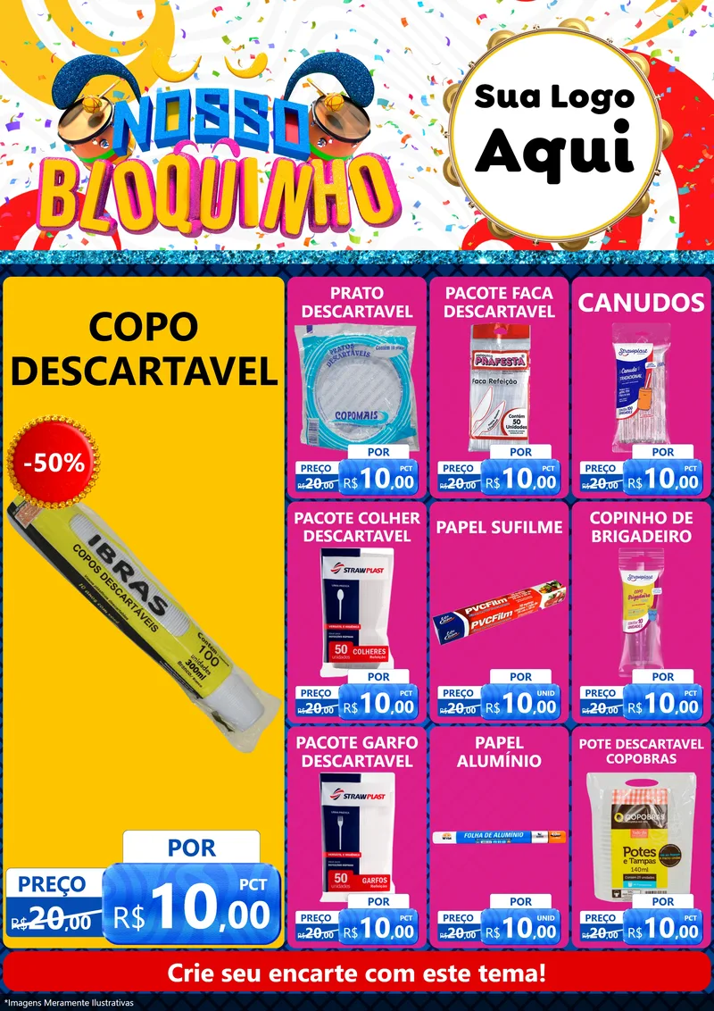 Modelo de Encarte para Encarte A4 Vertical com o tema Nosso Bloquinho para Embalagens