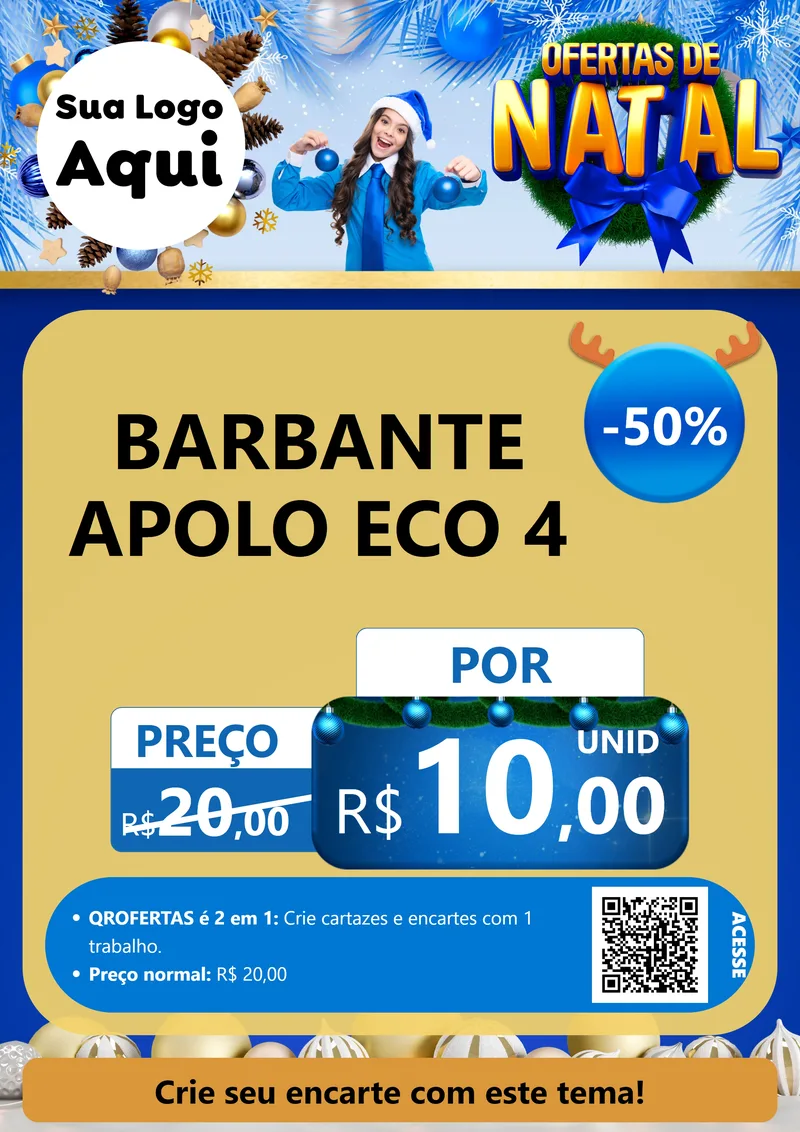 Modelo de Cartaz para Cartaz A4 Vertical com o tema Ofertas de Natal para Armarinho e Aviamentos