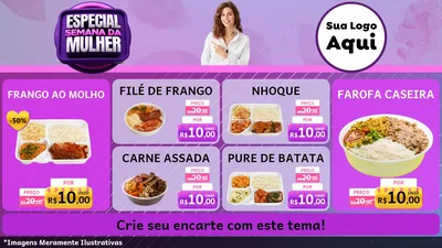 Modelo de TV para TV Horizontal com o tema Especial Semana da Mulher para Restaurante