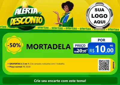 Modelo de Cartaz para Cartaz A4 Horizontal com o tema Alerta de Desconto para Frios e Laticínios