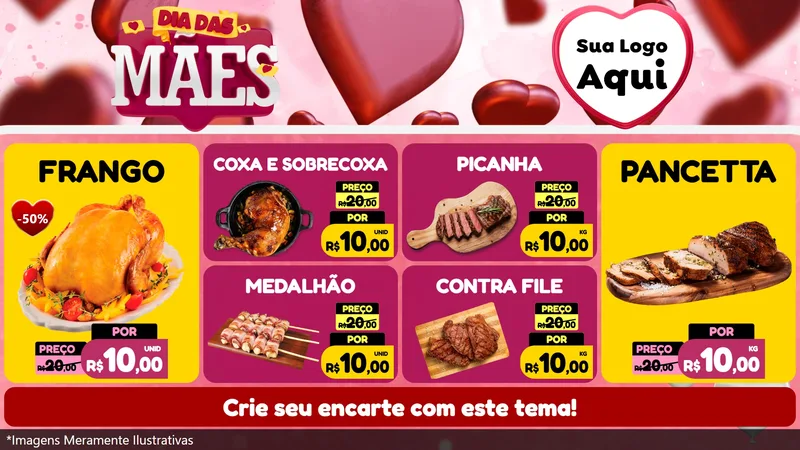 Modelo de TV para TV Horizontal com o tema Dia Das Mães para Assados