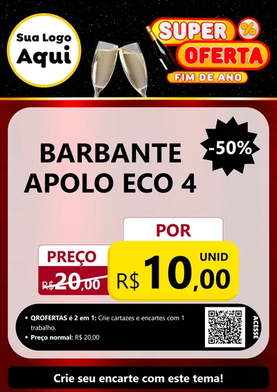 Modelo de Cartaz para Cartaz A4 Vertical com o tema Super Oferta Fim de Ano para Armarinho e Aviamentos