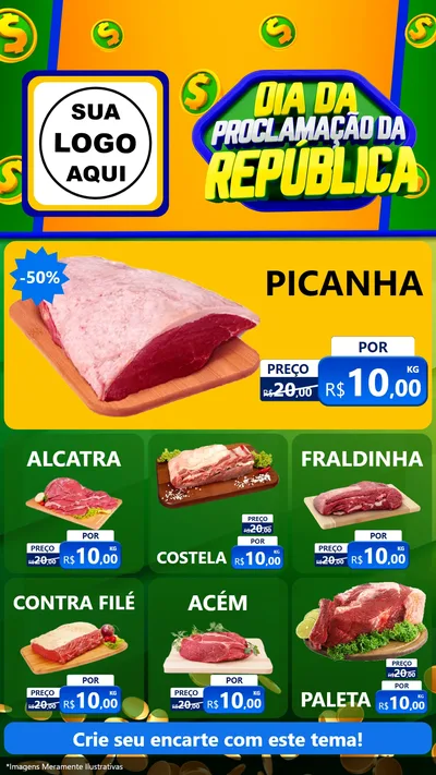 Modelo de Rede Social para Stories com o tema Dia Da Proclamação da República para Açougue