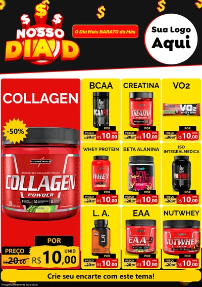 Modelo de Encarte para Encarte A4 Vertical com o tema Nosso Dia D para Suplementos alimentares