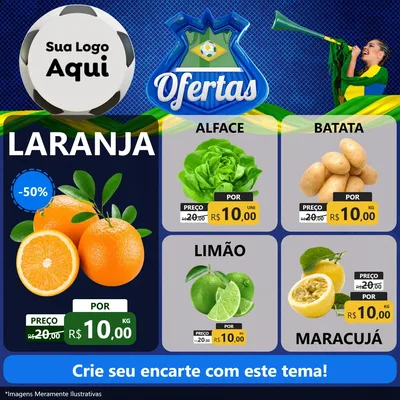 Modelo de Rede Social para Feed Facebook com o tema Ofertas (Futebol) para Hortifrúti