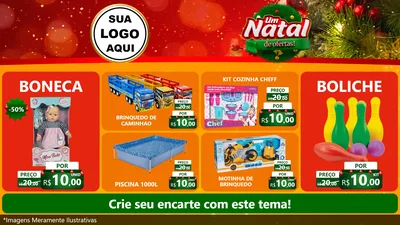 Modelo de TV para TV Horizontal com o tema Um Natal de Ofertas para Brinquedos