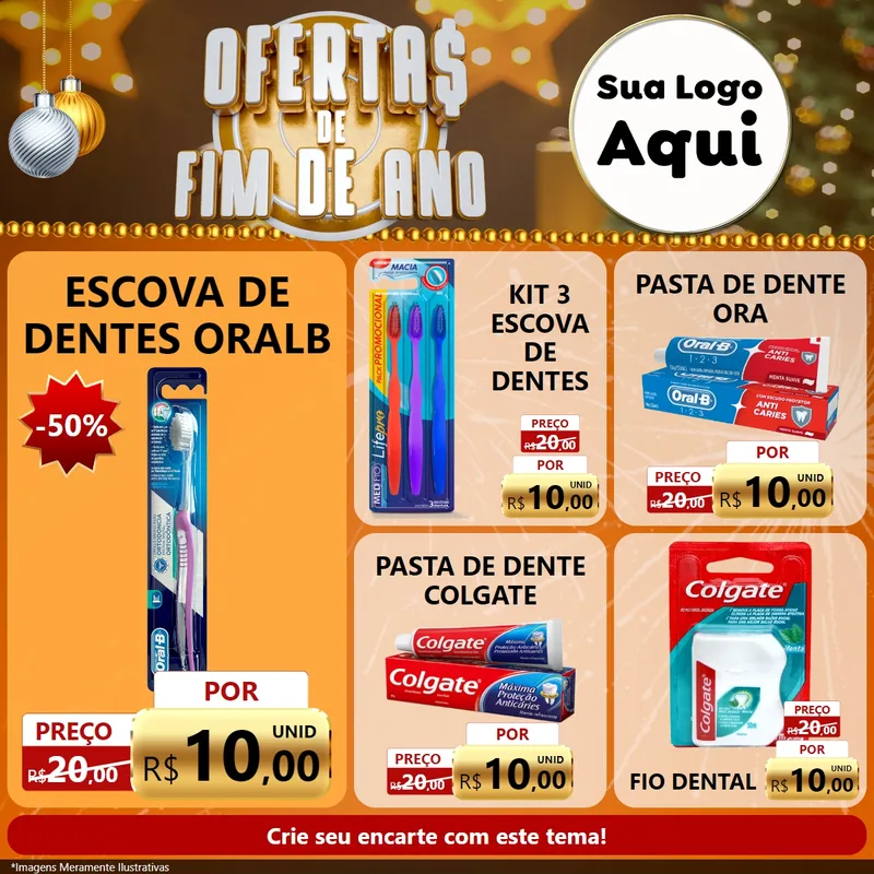 Modelo de Rede Social para Feed Facebook com o tema Ofertas de Fim de Ano para Higiene Pessoal