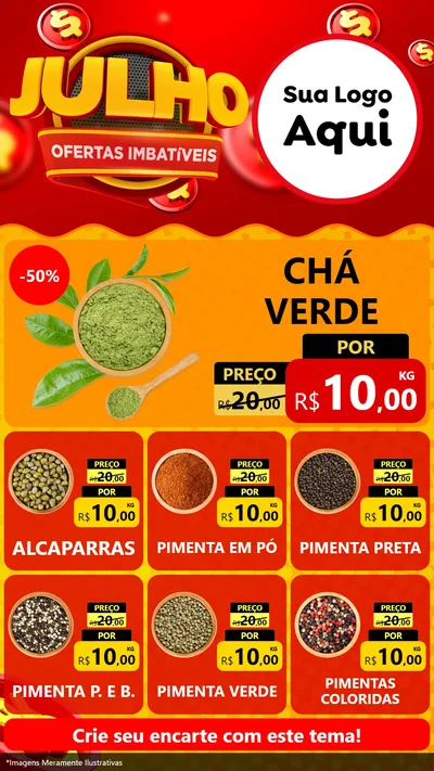 Modelo de Rede Social para Stories com o tema Julho Ofertas Imbatíveis para Produtos Naturais