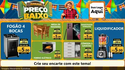 Modelo de TV para TV Horizontal com o tema Arraiá de Preço Baixo - Junina para Móveis e Eletro