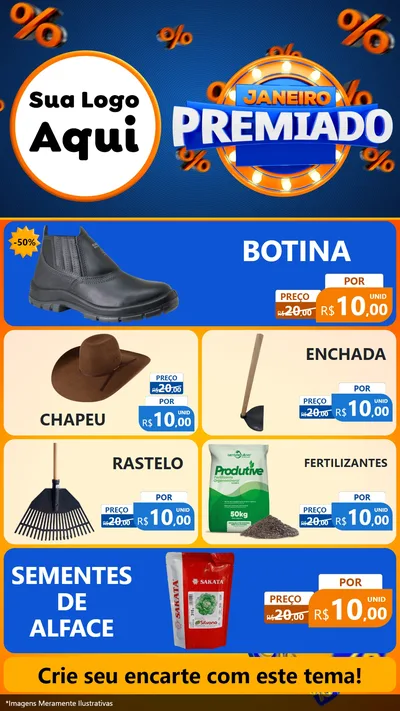 Modelo de TV para TV Vertical com o tema Janeiro Premiado para Agropecuária