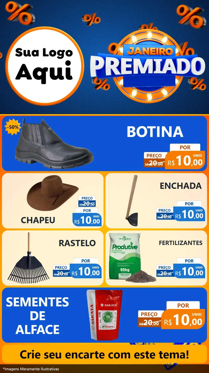 Modelo de TV para TV Vertical com o tema Janeiro Premiado para Agropecuária