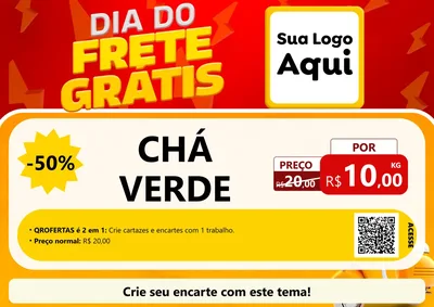 Modelo de Cartaz para Cartaz A4 Horizontal com o tema Dia do Frete Grátis para Produtos Naturais
