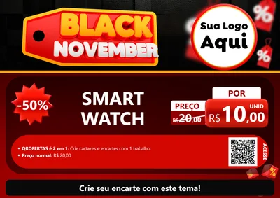 Modelo de Cartaz para Cartaz A4 Horizontal com o tema Black November para Informática