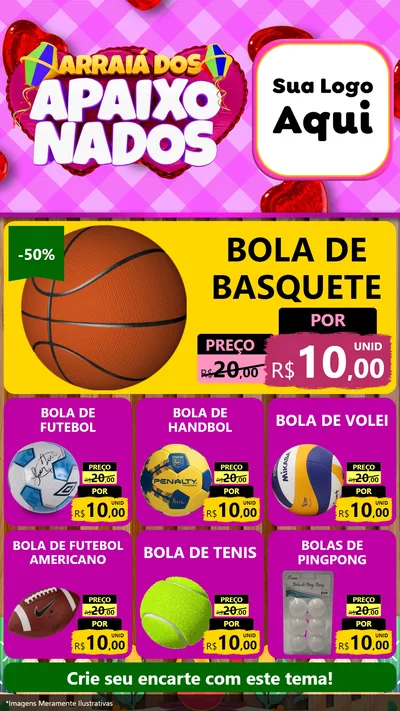 Modelo de Rede Social para Stories com o tema Arraiá dos Apaixonados para Artigos Esportivos
