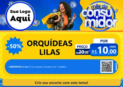 Modelo de Cartaz para Cartaz A4 Horizontal com o tema Mês do Consumidor para Floricultura e jardim