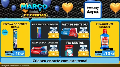 Modelo de TV para TV Horizontal com o tema Março de Ofertas para Higiene Pessoal