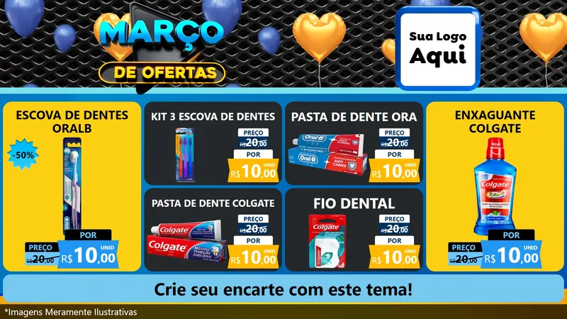 Modelo de TV para TV Horizontal com o tema Março de Ofertas para Higiene Pessoal