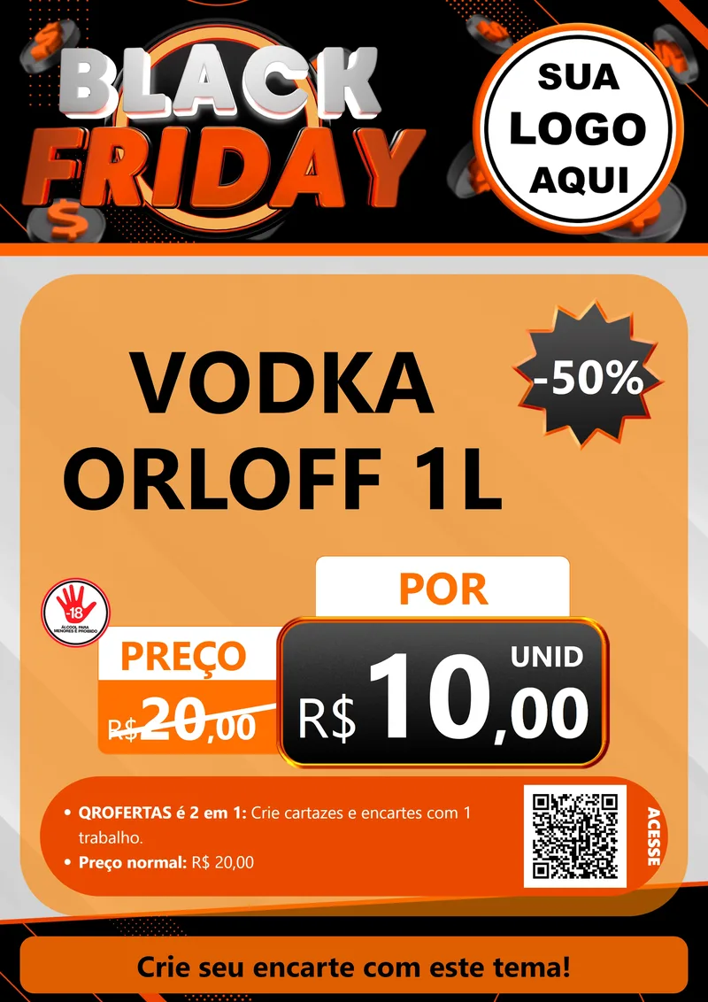 Modelo de Cartaz para Cartaz A4 Vertical com o tema Black Friday para Distribuidora de bebidas