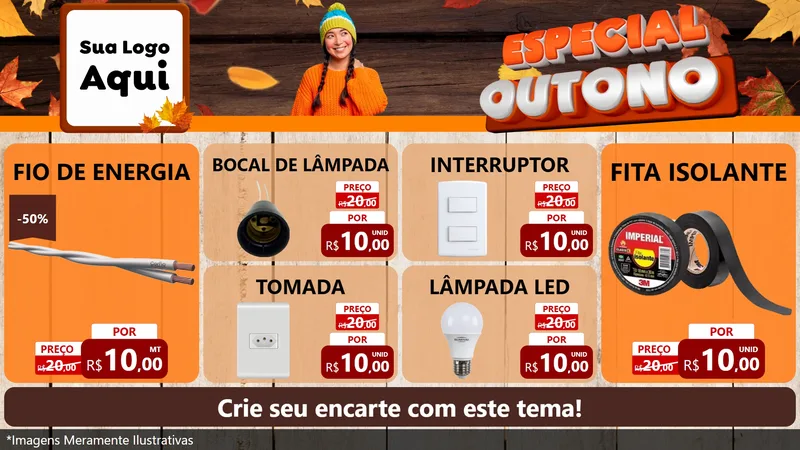 Modelo de TV para TV Horizontal com o tema Especial Outono para Materiais Elétricos