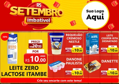 Modelo de Encarte para Encarte A4 Horizontal com o tema Setembro Imbatível para Frios e Laticínios