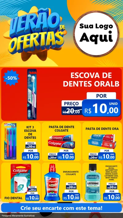 Modelo de Rede Social para Stories com o tema Verão de Ofertas para Higiene Pessoal