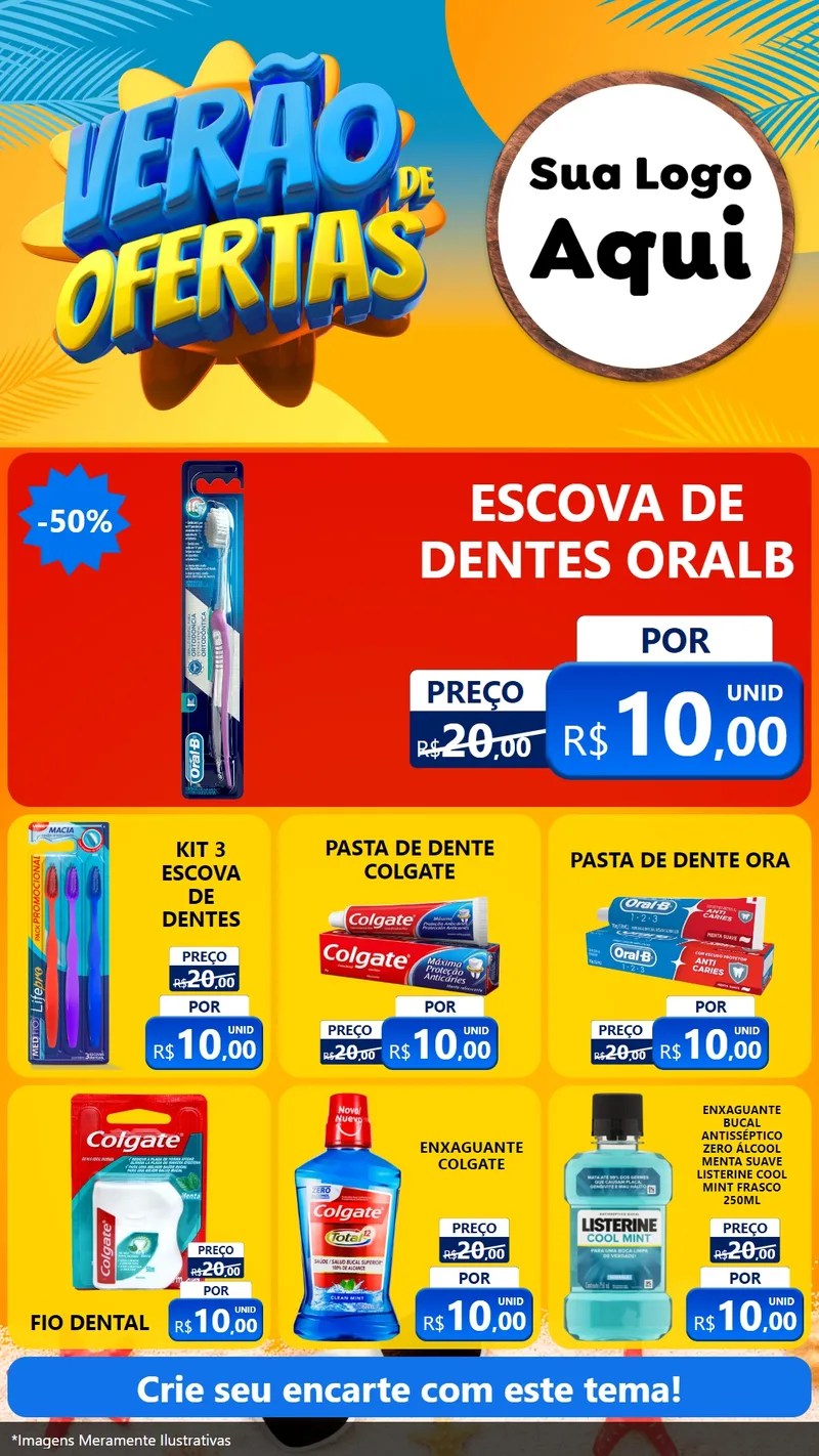 Modelo de Rede Social para Stories com o tema Verão de Ofertas para Higiene Pessoal