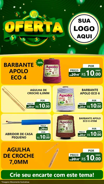 Modelo de TV para TV Vertical com o tema Oferta para Armarinho e Aviamentos