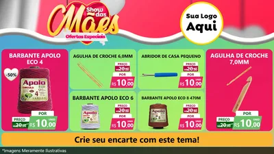 Modelo de TV para TV Horizontal com o tema Show das Mães - Ofertas Especiais para Armarinho e Aviamentos