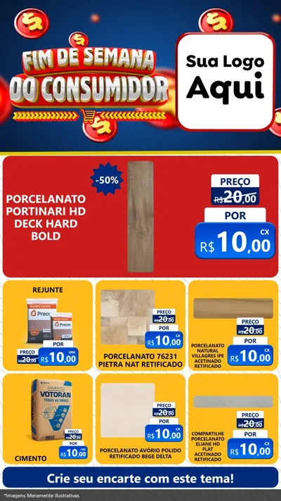 Modelo de Rede Social para Stories com o tema Fim de Semana do Consumidor para Pisos e revestimentos