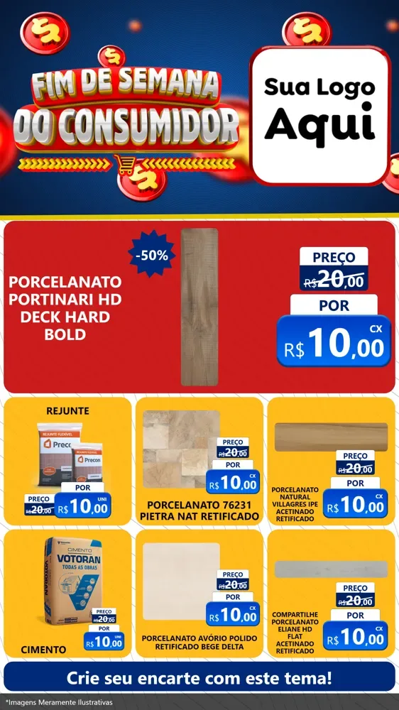 Modelo de Rede Social para Stories com o tema Fim de Semana do Consumidor para Pisos e revestimentos