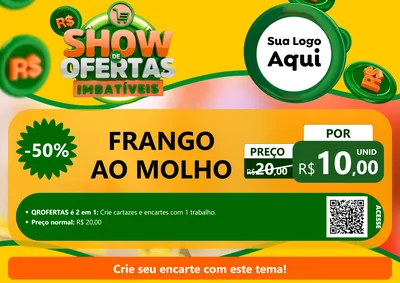Modelo de Cartaz para Cartaz A4 Horizontal com o tema Show de Ofertas Imbatíveis para Restaurante