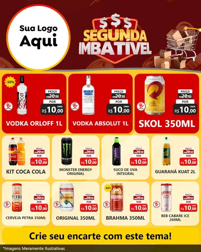 Modelo de Rede Social para Feed Instagram com o tema Segunda Imbatível para Distribuidora de bebidas