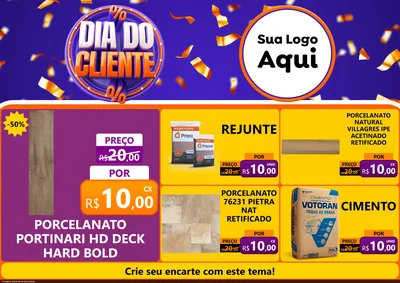 Modelo de Encarte para Encarte A4 Horizontal com o tema Dia do Cliente para Pisos e revestimentos