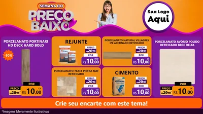 Modelo de TV para TV Horizontal com o tema Semana do Preço Baixo para Pisos e revestimentos