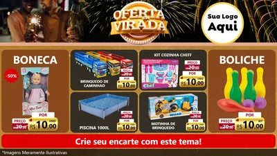 Modelo de TV para TV Horizontal com o tema Oferta da Virada para Brinquedos