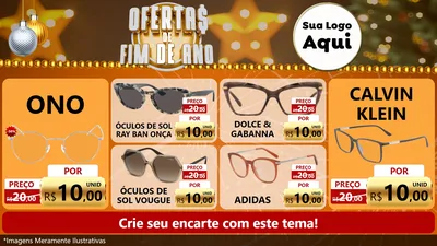 Modelo de TV para TV Horizontal com o tema Ofertas de Fim de Ano para Óticas