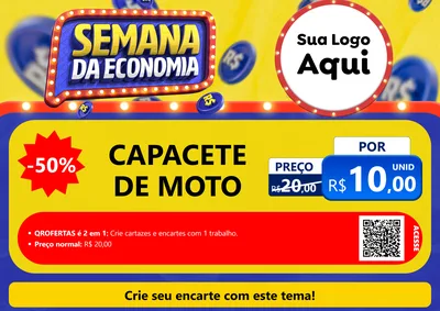 Modelo de Cartaz para Cartaz A4 Horizontal com o tema Semana da Economia para Moto peças