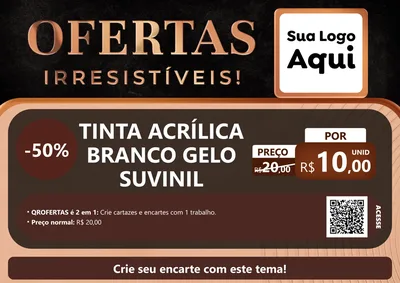 Modelo de Cartaz para Cartaz A4 Horizontal com o tema Ofertas Irresistíveis! para Tintas e Ferramentas