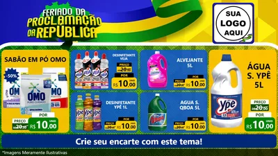 Modelo de TV para TV Horizontal com o tema Feriado da Proclamação da República para Produtos de Limpeza