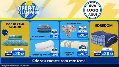 Modelo de TV para TV Horizontal com o tema Oferta Relâmpago para Cama, Mesa e Banho