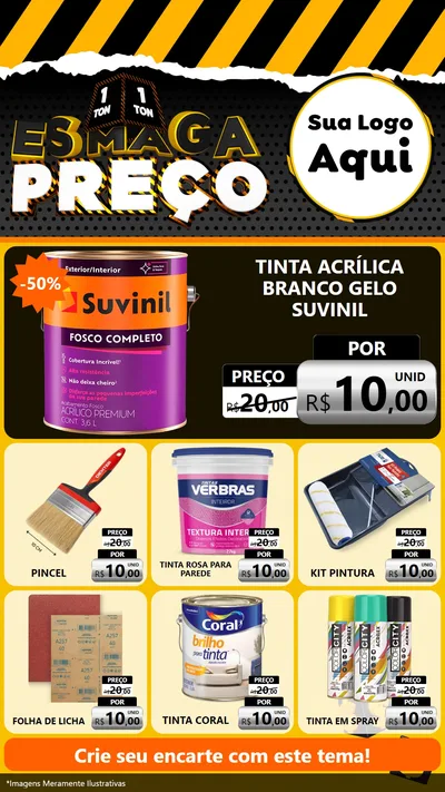 Modelo de Rede Social para Stories com o tema Esmaga Preço para Tintas e Ferramentas