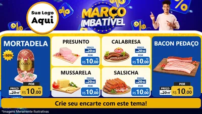 Modelo de TV para TV Horizontal com o tema Março Imbatível para Frios e Laticínios