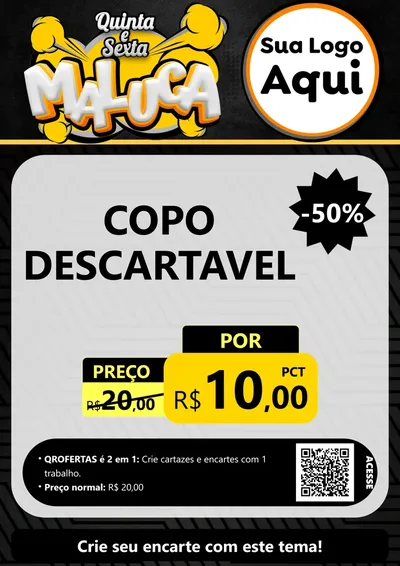 Modelo de Cartaz para Cartaz A4 Vertical com o tema Quinta e Sexta Maluca para Embalagens