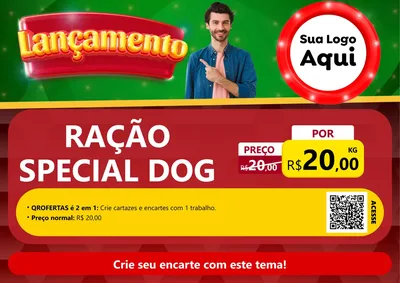 Modelo de Cartaz para Cartaz A4 Horizontal com o tema Lançamento para Pet Shop