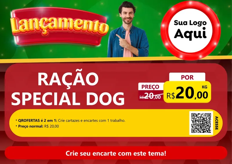 Modelo de Cartaz para Cartaz A4 Horizontal com o tema Lançamento para Pet Shop