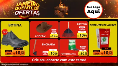 Modelo de TV para TV Horizontal com o tema Janeiro Quente de Ofertas para Agropecuária