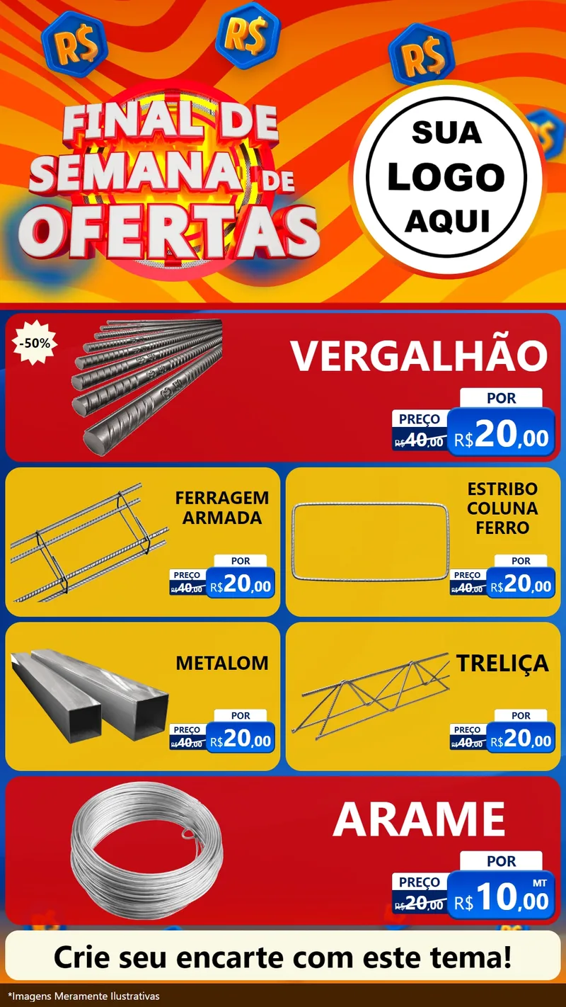 Modelo de TV para TV Vertical com o tema Final de Semana de Ofertas para Ferragens