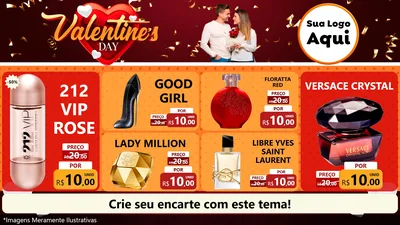 Modelo de TV para TV Horizontal com o tema Valentine's Day para Perfumes