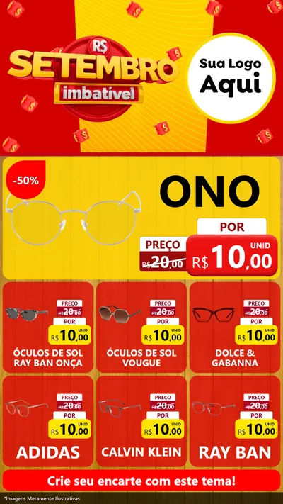 Modelo de Rede Social para Stories com o tema Setembro Imbatível para Óticas